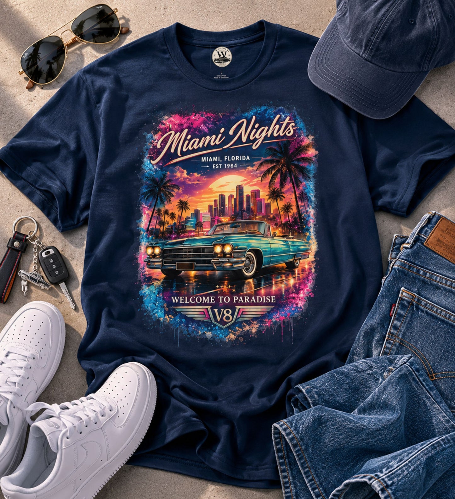 Miami Nights V8 Tee