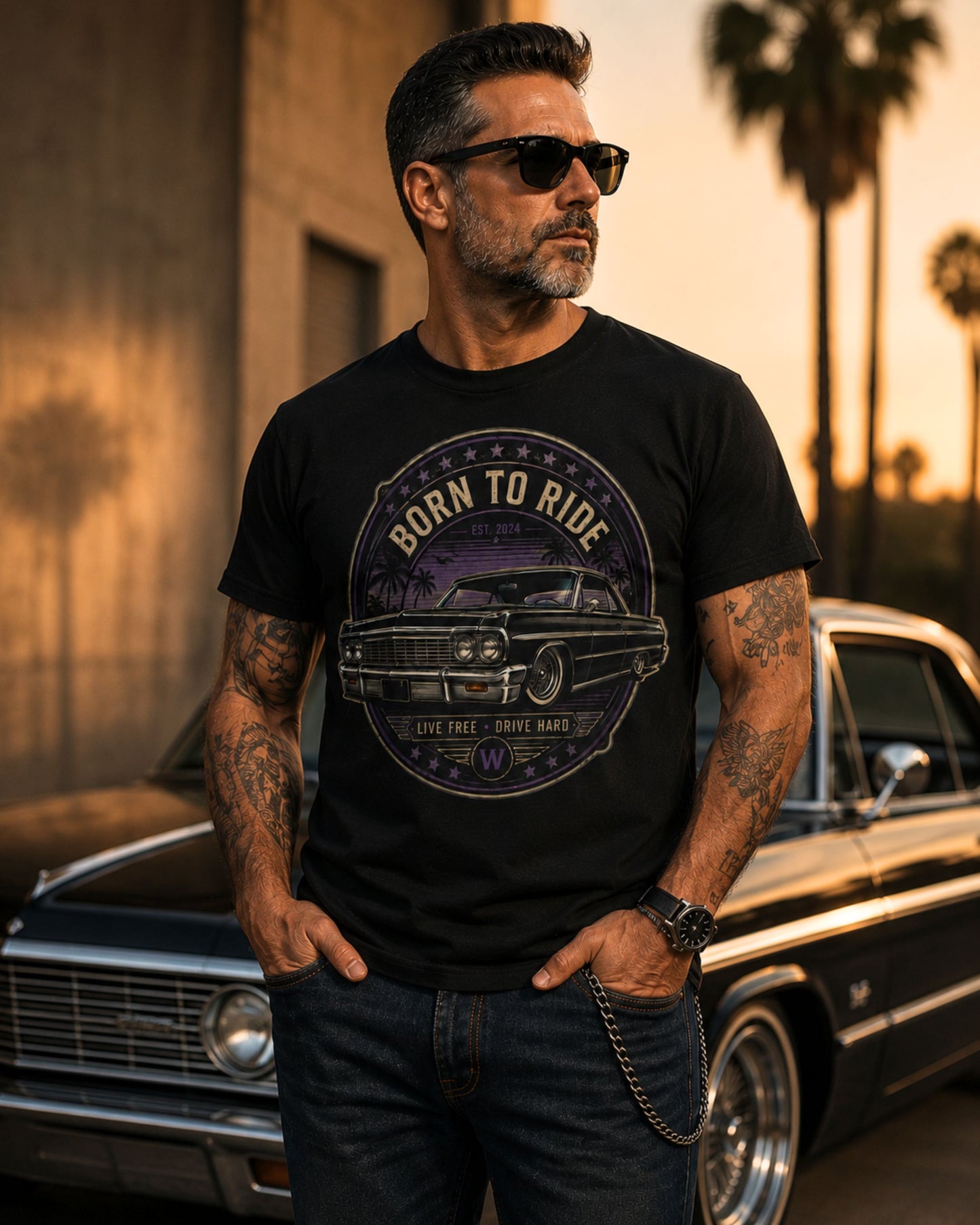 Born To Ride – Classic Lowrider Tee