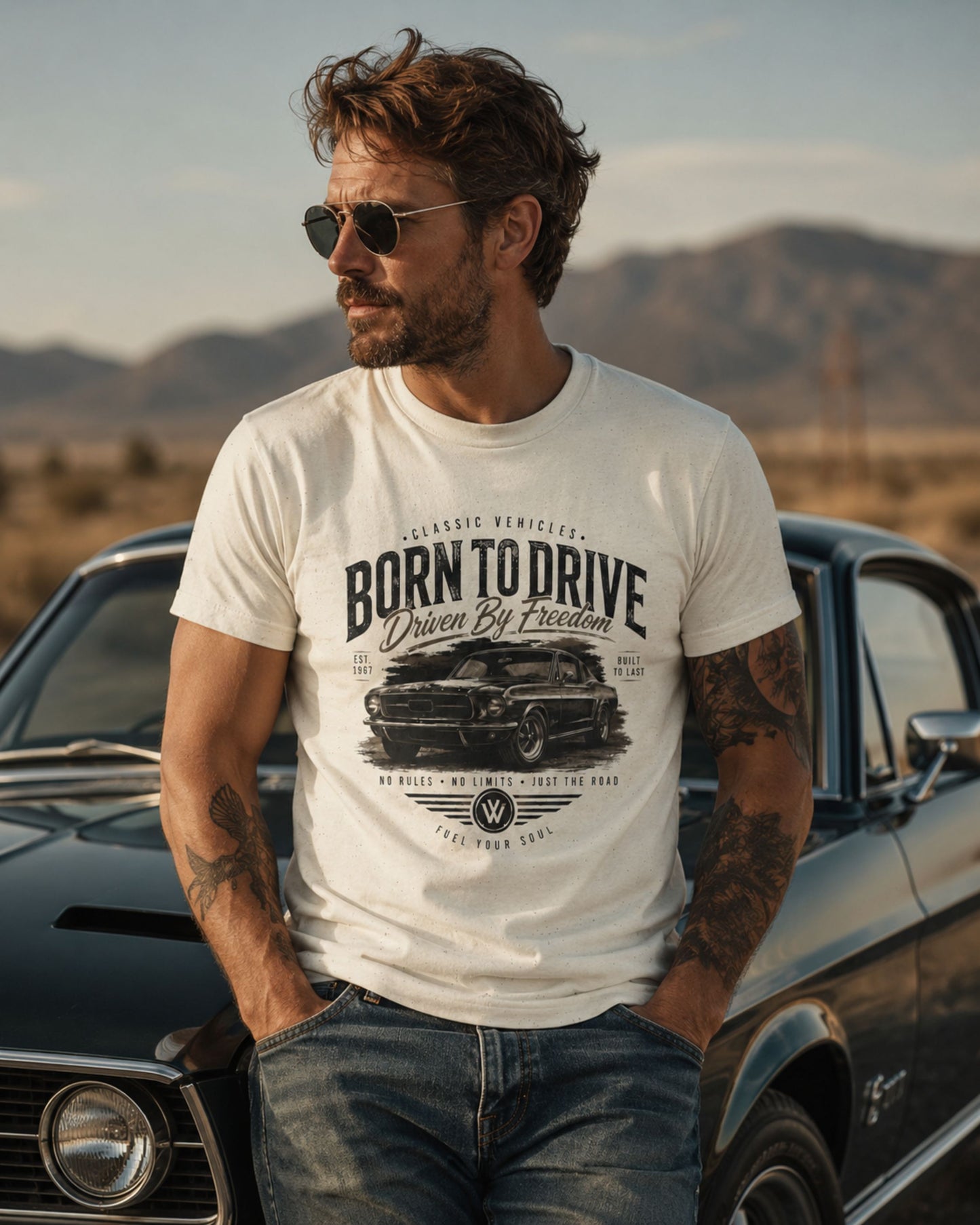 Born To Drive – Vintage Muscle Car T-Shirt
