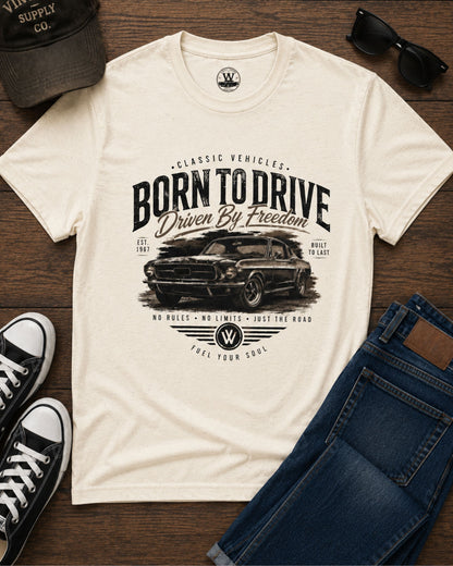 Born To Drive – Vintage Muscle Car T-Shirt