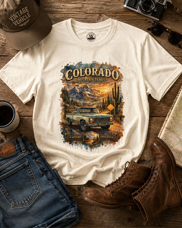 Colorado Mountain Trails – Vintage Pickup Tee