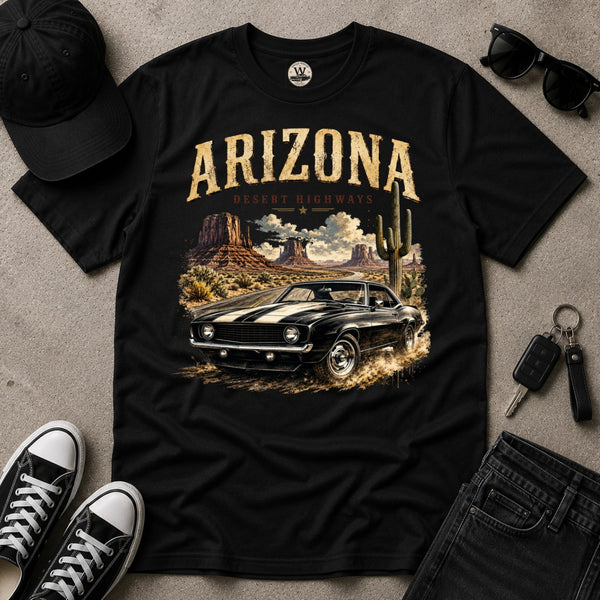 Arizona Desert Highways Vintage Car Tee