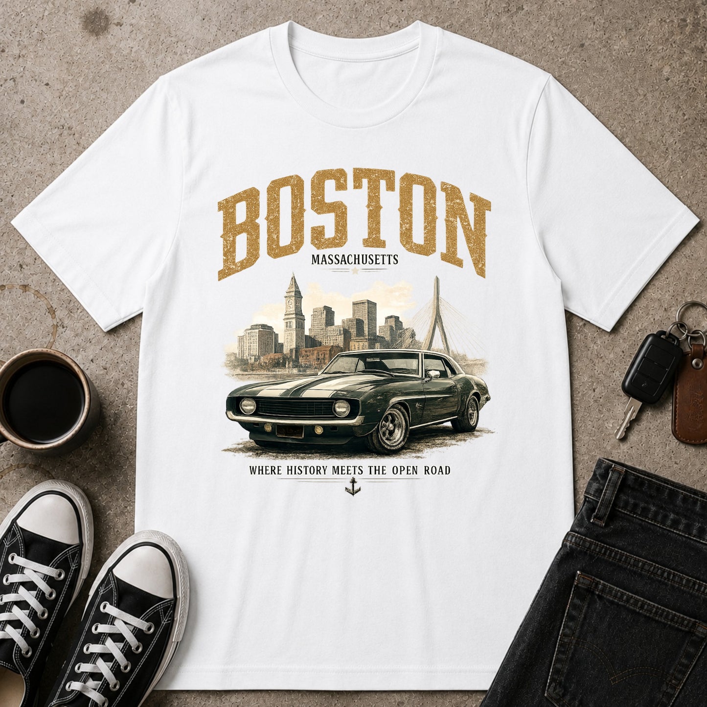 Boston Vintage Car Tee