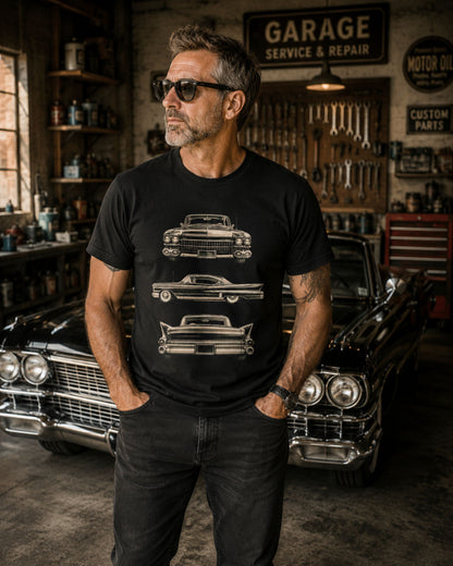 Classic American Car Three-View Graphic Tee